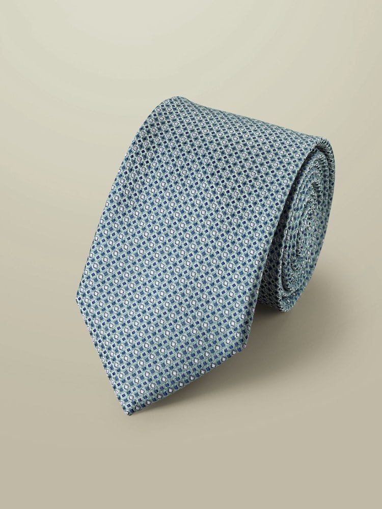 Charles Tyrwhitt Green Silk Stain Resistant Semi Plain Tie - Image 1 of 2