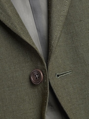 Charles Tyrwhitt Green Slim Fit Slim Fit 100% Linen Jacket - Image 6 of 6