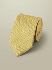 Charles Tyrwhitt Yellow Silk Stain Resistant Semi Plain 1 Tie - Image 1 of 2