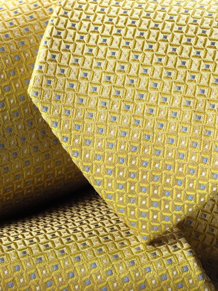 Charles Tyrwhitt Yellow Silk Stain Resistant Semi Plain 1 Tie - Image 2 of 2