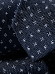Charles Tyrwhitt Blue Silk Linen Printed Tie - Image 2 of 2