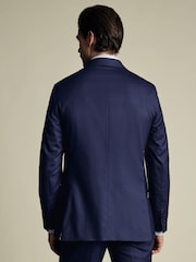 Charles Tyrwhitt Blue Slim Fit Sharkskin Slim Fit Jacket - Image 2 of 6