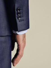 Charles Tyrwhitt Blue Slim Fit Sharkskin Slim Fit Jacket - Image 5 of 6