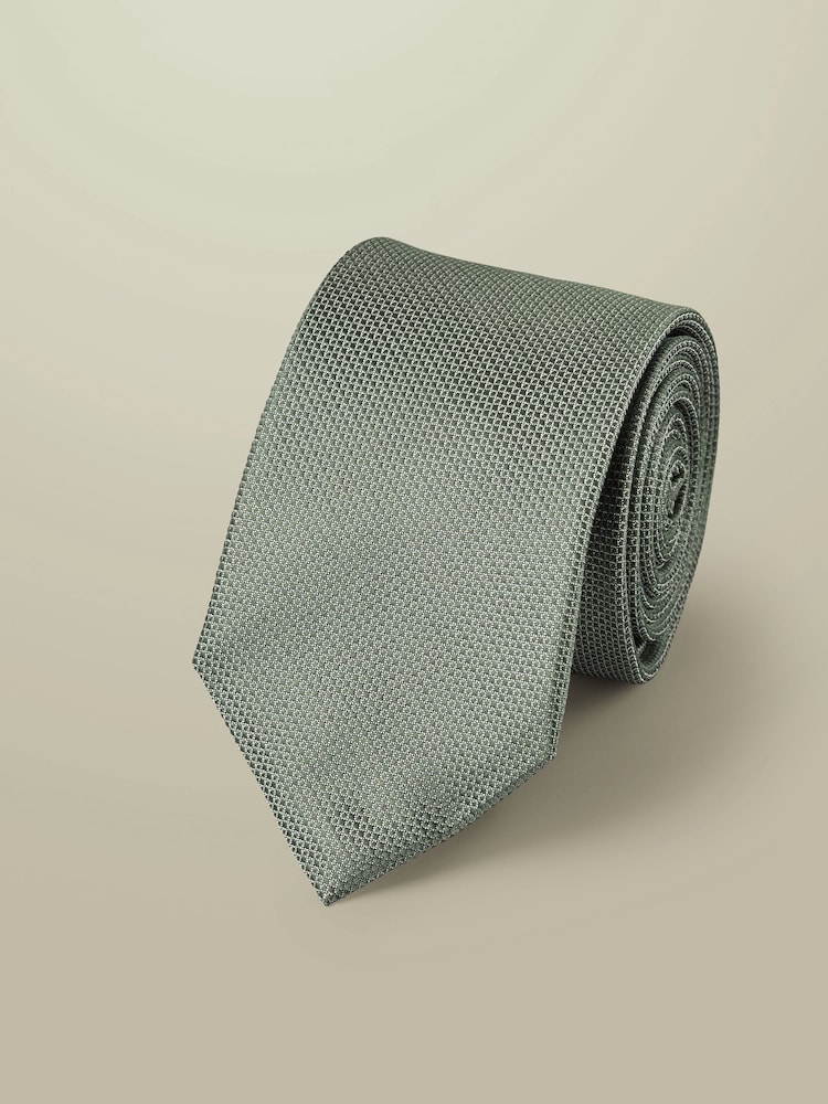 Charles Tyrwhitt Green Stain Resistant Medallion Tie - Image 1 of 2