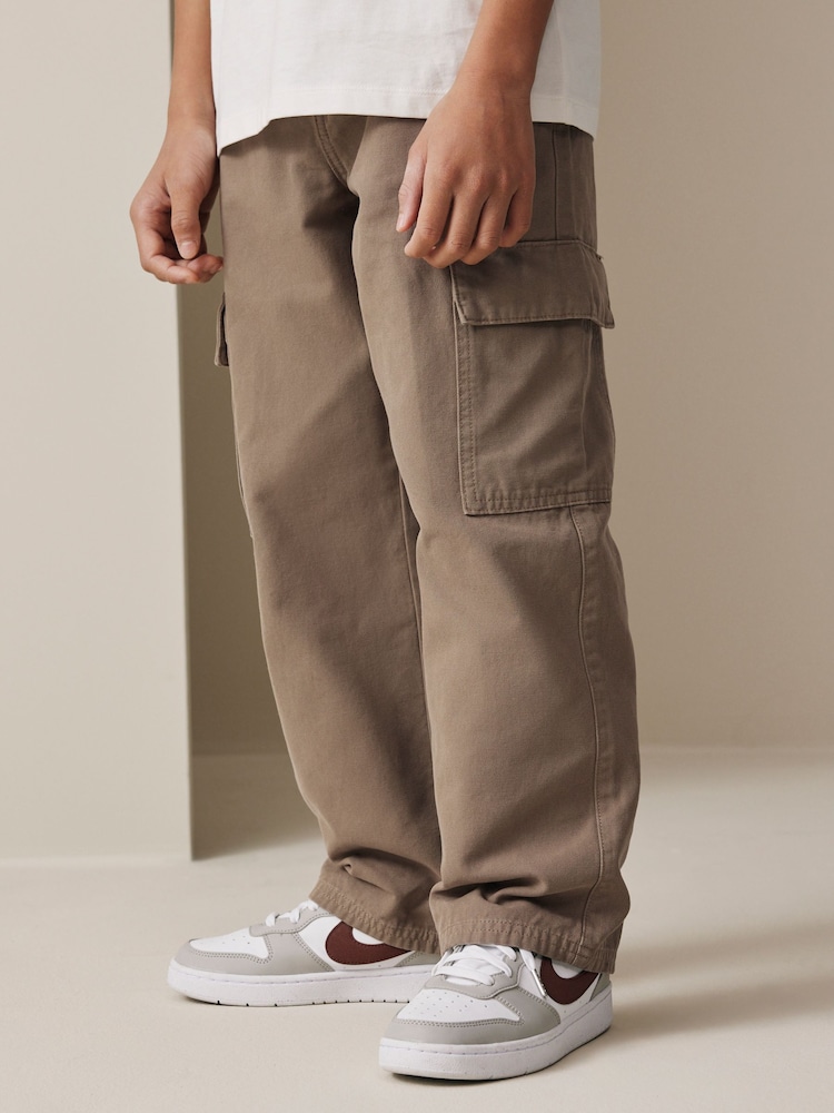 Tan Brown Woven Twill Cargo Trousers (3-16yrs) - Image 1 of 8