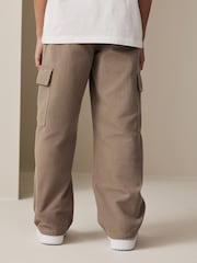 Tan Brown Woven Twill Cargo Trousers (3-16yrs) - Image 3 of 8