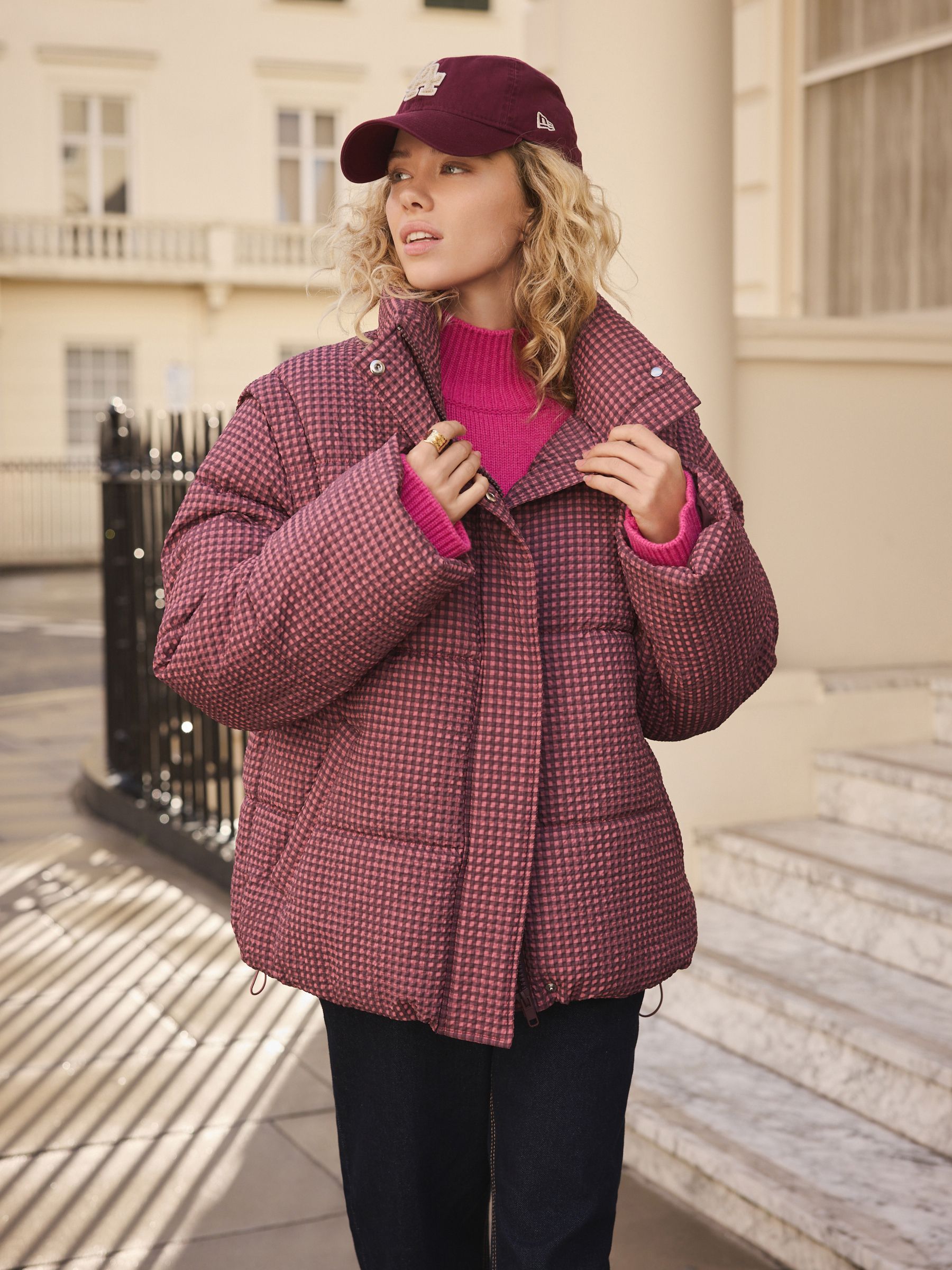 最終価格 jonnlynx British yarn pullover PINK Buy Bright Pink Stand Neck Chunky Knit Jumper With Wool from Next USA