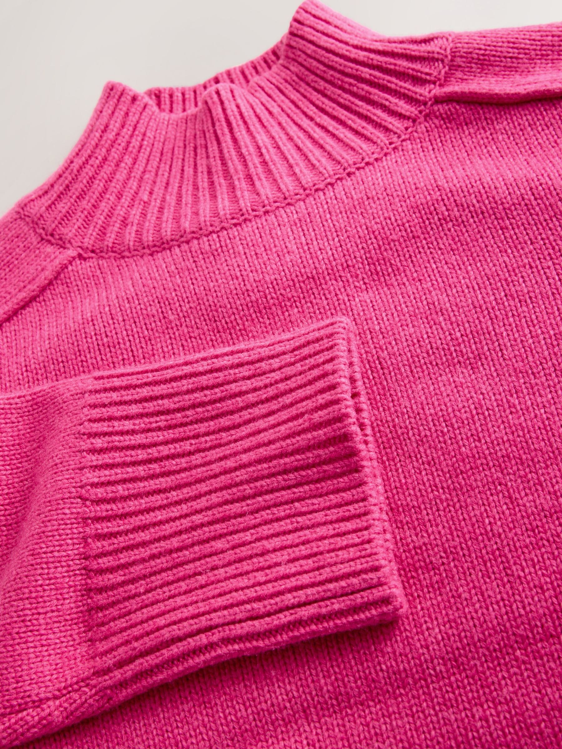 Buy Bright Pink Stand Neck Chunky Knit Jumper With Wool from Next USA