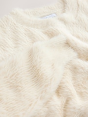 Ecru Bear Texture Crew Neck Jumper - Image 7 of 7