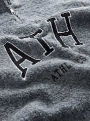 Anthrazitgrau - Sports Graphic Zip Neck Boucle Jumper - Bild 8 von 8