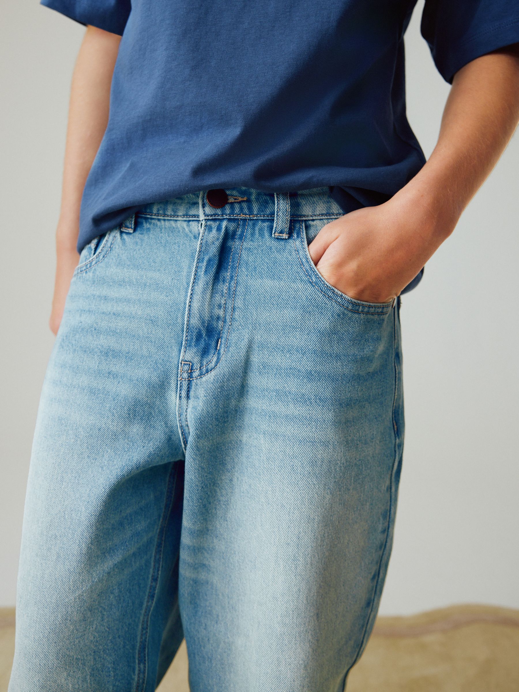 Buy Blue Tint Baggy Tapered Authentic Jeans (3-16yrs) from the