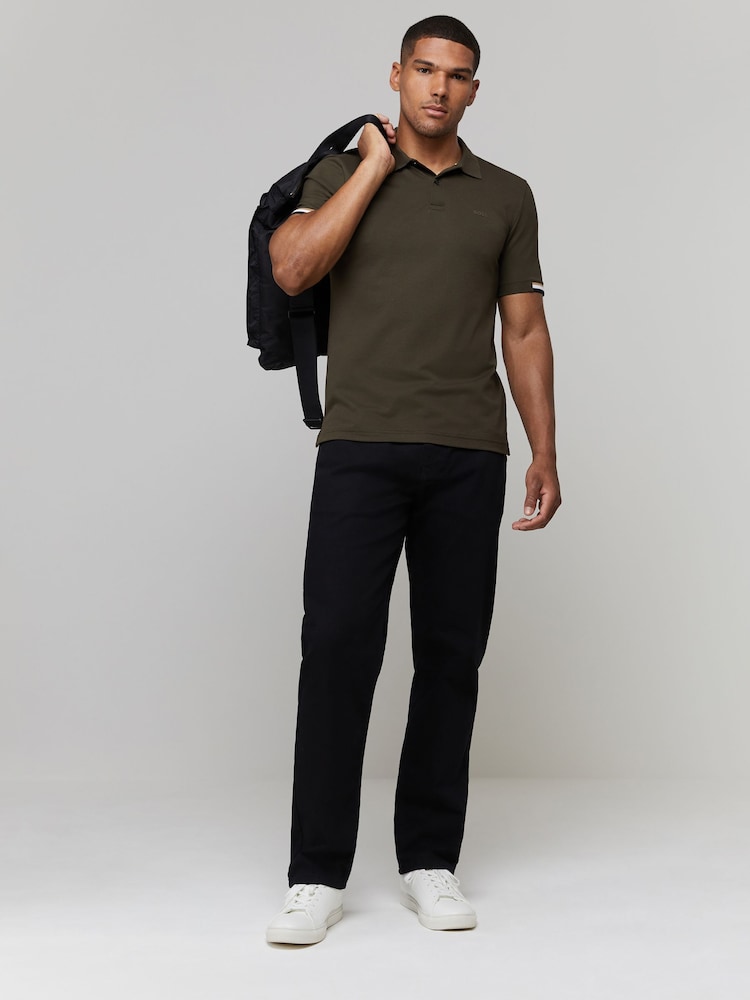 BOSS Green Regular Fit Parlay Cuff Detail Logo Polo Shirt - Image 2 of 5