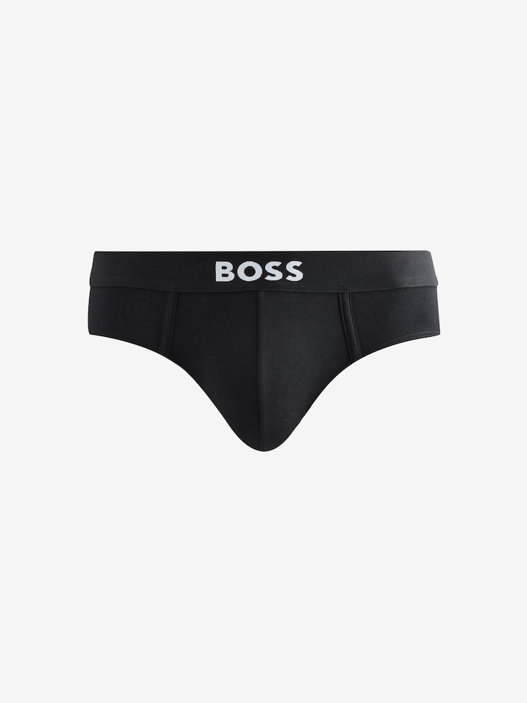 BOSS Black One Logo Briefs 3 Pack - Image 4 of 4