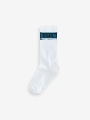 BOSS Natural Rib Logo Socks 3 Pack - Image 3 of 4