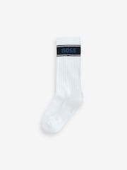 BOSS Natural Rib Logo Socks 3 Pack - Image 4 of 4