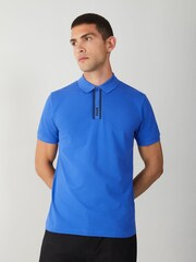 BOSS Blue Regular Fit Paddy Logo Placket Polo Shirt - Image 1 of 4