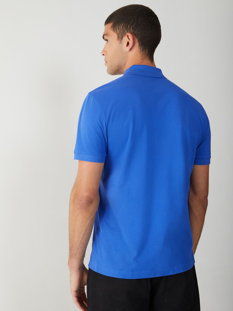 BOSS Blue Regular Fit Paddy Logo Placket Polo Shirt - Image 2 of 4