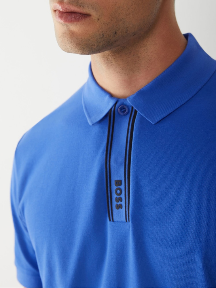 BOSS Blue Regular Fit Paddy Logo Placket Polo Shirt - Image 4 of 4 BOSS Blue Regular Fit Paddy Logo Placket Polo Shirt - Image 4 of 4