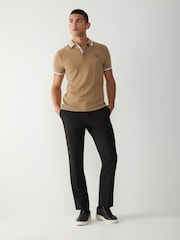 BOSS Natural Regular Fit Paddy Tipped Collar Polo Shirt - Image 3 of 5