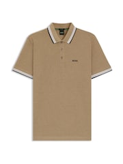 BOSS Natural Regular Fit Paddy Tipped Collar Polo Shirt - Image 5 of 5