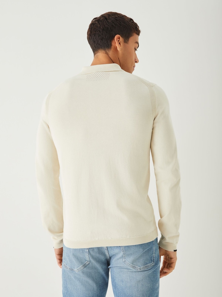 Blanco - BOSS Regular Fit Ever Zip Neck Polo Shirt - Imagen 2 de 5