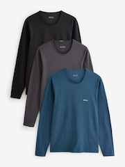 BOSS Black Classic Long Sleeve T-Shirts 3 Pack - Image 1 of 4