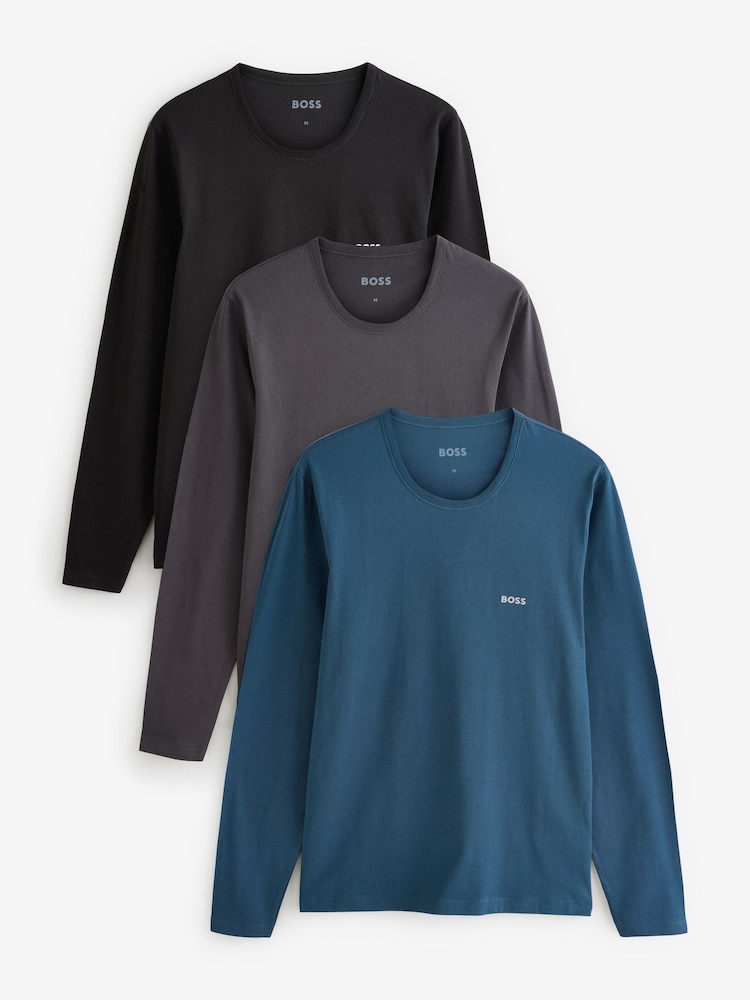 BOSS Black Classic Long Sleeve T-Shirts 3 Pack - Image 1 of 4