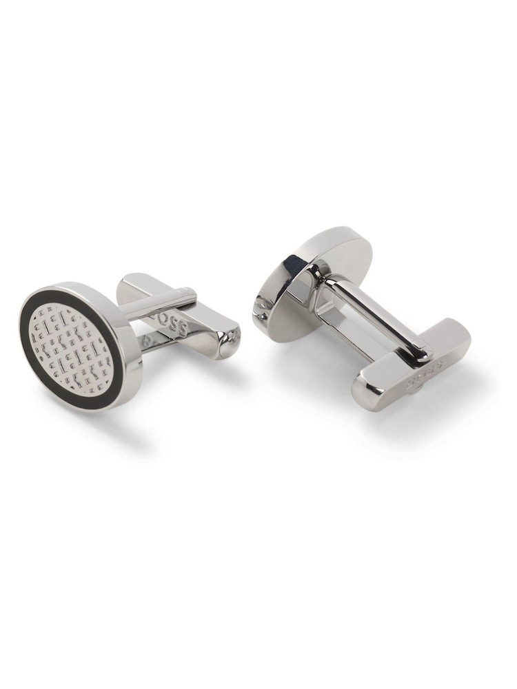 BOSS Black Round Logo Cufflinks - Image 1 of 1