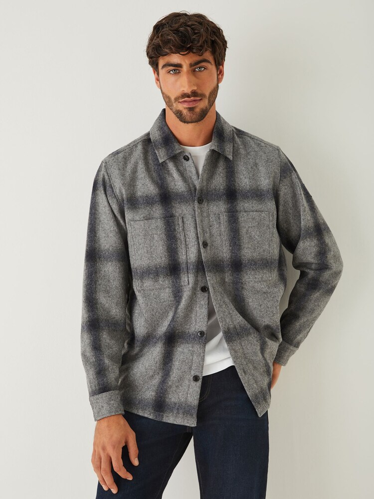 BOSS Grey Locky Button Through Overshirt - Image 1 of 4 BOSS Grey Locky Button Through Overshirt - Image 1 of 4