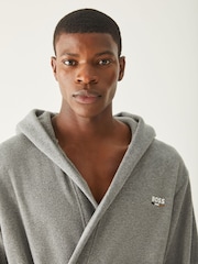 BOSS Grey Towelling Hooded Robe - Image 2 of 3