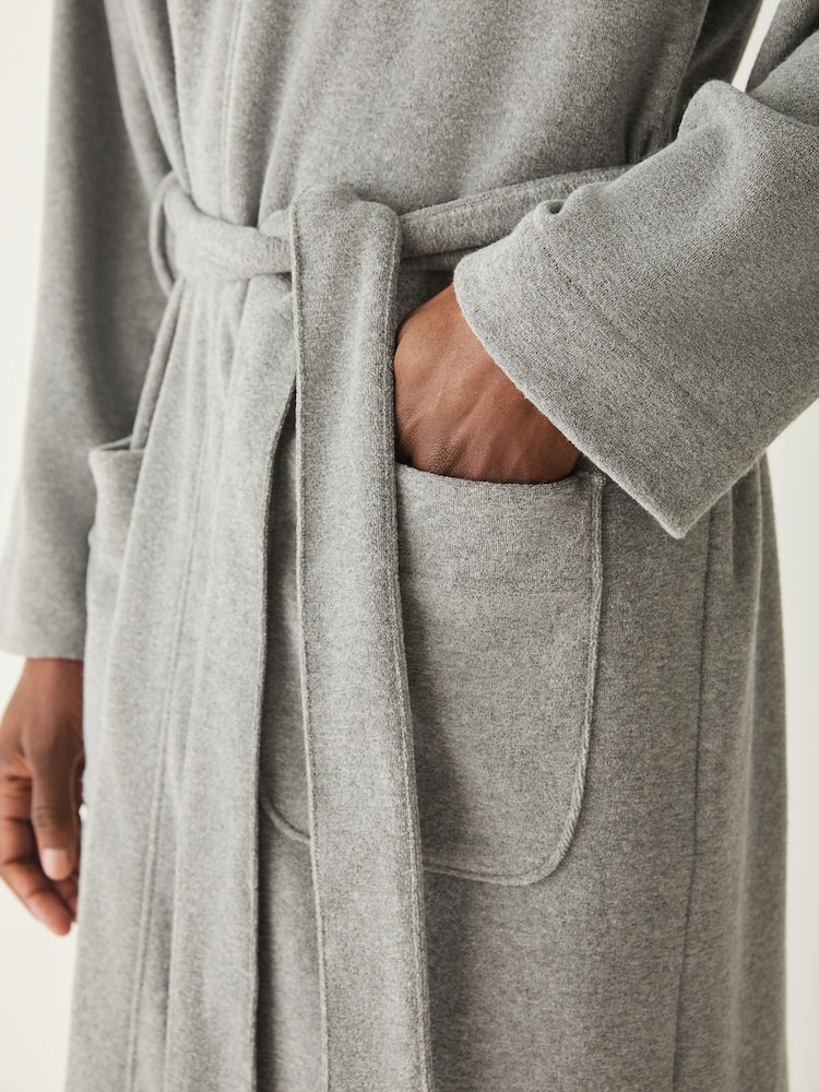 BOSS Grey Towelling Hooded Robe - Image 3 of 3