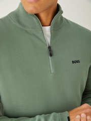 Verde - BOSS Regular Fit Ever Quarter Zip Jumper - Imagen 4 de 5