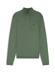 Verde - BOSS Regular Fit Ever Quarter Zip Jumper - Imagen 5 de 5