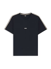 BOSS Blue Regular Fit Unique Logo T-Shirt - Image 1 of 1