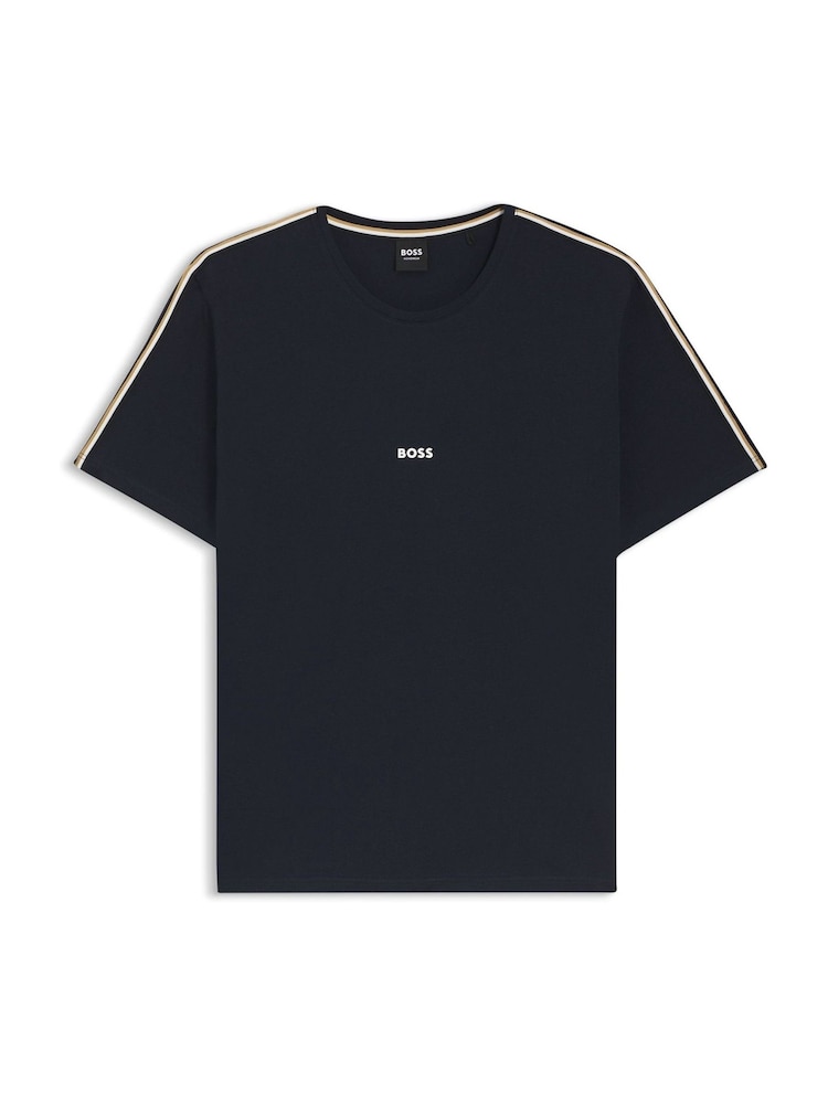 BOSS Blue Regular Fit Unique Logo T-Shirt - Image 1 of 1 BOSS Blue Regular Fit Unique Logo T-Shirt - Image 1 of 1