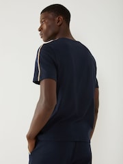 BOSS Blue Regular Fit Unique Logo T-Shirt - Image 2 of 5