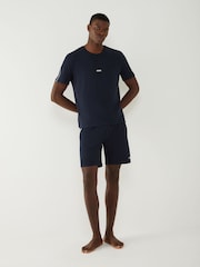 BOSS Blue Regular Fit Unique Logo T-Shirt - Image 3 of 5