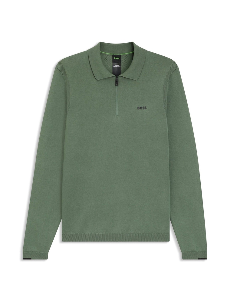 BOSS Green Regular Fit Ever Zip Neck Polo Shirt - Image 1 of 1 BOSS Green Regular Fit Ever Zip Neck Polo Shirt - Image 1 of 1
