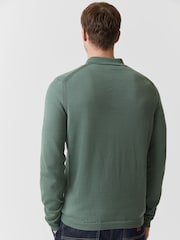 Verde - BOSS Regular Fit Ever Zip Neck Polo Shirt - Imagen 3 de 5