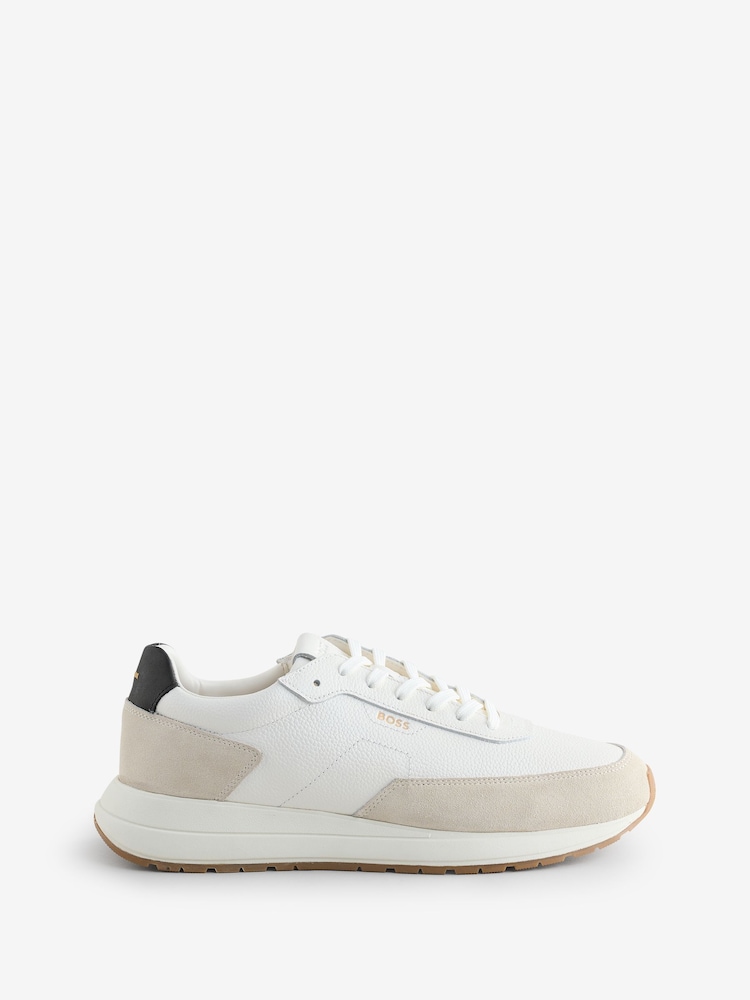 BOSS White Vinston Trainers - Image 1 of 1