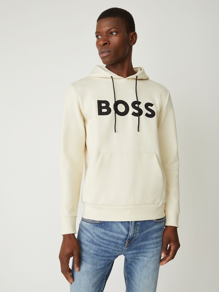BOSS White Soody Zone Logo Hoodie - Image 2 of 4