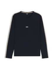 BOSS Blue Unique Logo Long Sleeve T-Shirt - Image 1 of 1