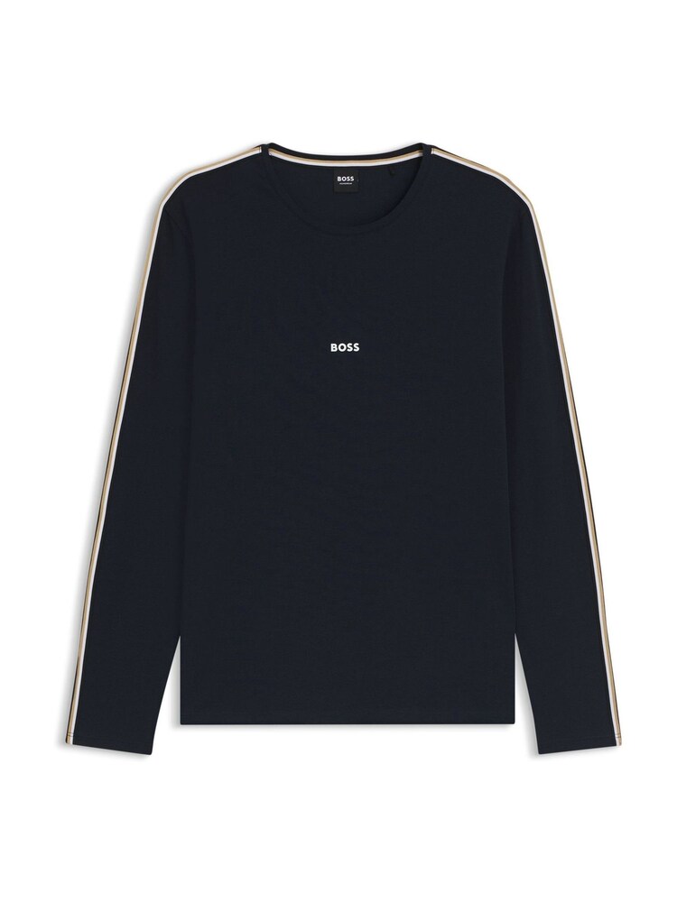 BOSS Blue Unique Logo Long Sleeve T-Shirt - Image 1 of 1 BOSS Blue Unique Logo Long Sleeve T-Shirt - Image 1 of 1