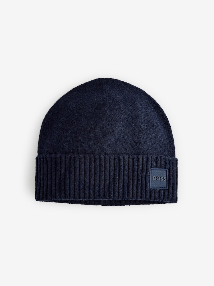 BOSS Blue Logo Beanie - Image 1 of 1 BOSS Blue Logo Beanie - Image 1 of 1