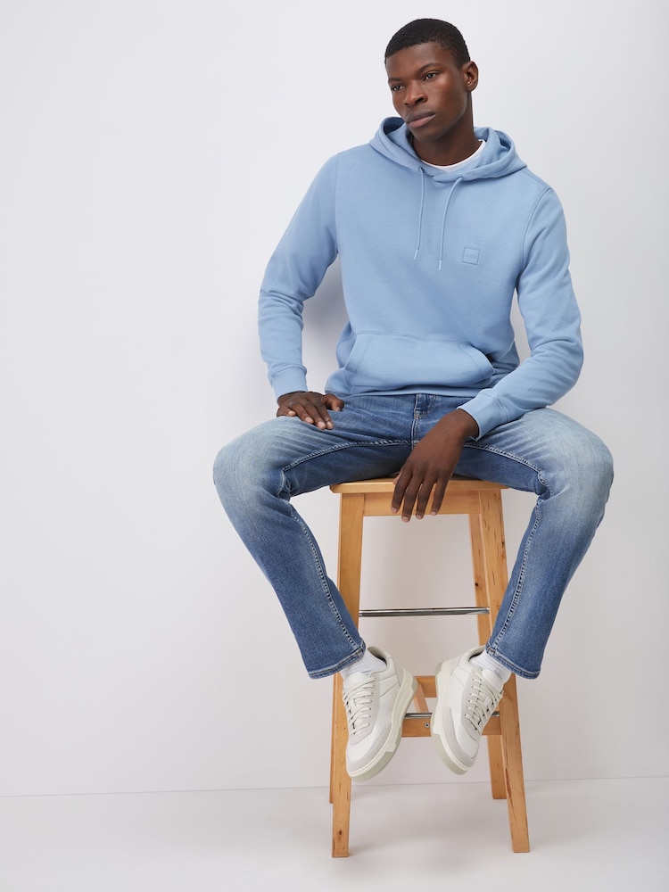 BOSS Blue Dark Regular-Fit Wetalk Logo Hoodie - Image 2 of 4 BOSS Blue Dark Regular-Fit Wetalk Logo Hoodie - Image 2 of 4