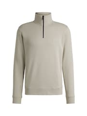 BOSS Natural Zetrust Logo Quarter Zip Sweatshirt - Image 1 of 1