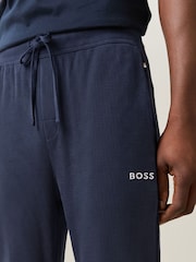 Granatowy - Joggersy BOSS o waflowej fakturze - Obraz 3 z 7