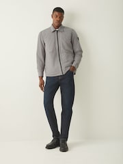 BOSS Grey Leejay Zip Through Overshirt - Image 3 of 5