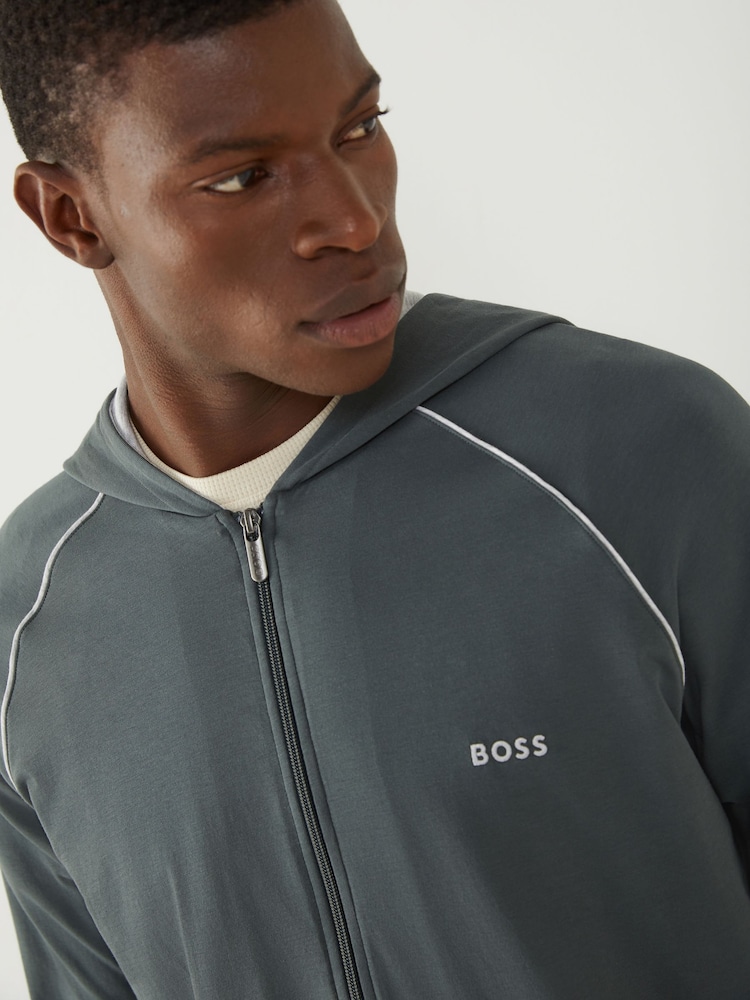 BOSS Green Stretch Cotton Zip-Up Hoodie - Image 4 of 4 BOSS Green Stretch Cotton Zip-Up Hoodie - Image 4 of 4