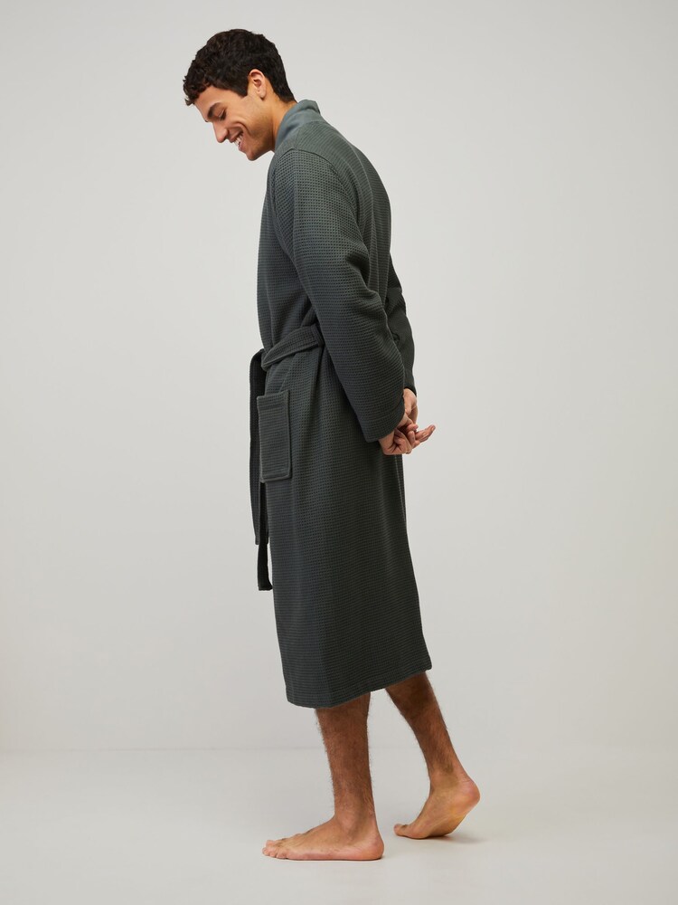 BOSS Light Green Waffle Logo Robe - Image 2 of 4 BOSS Light Green Waffle Logo Robe - Image 2 of 4